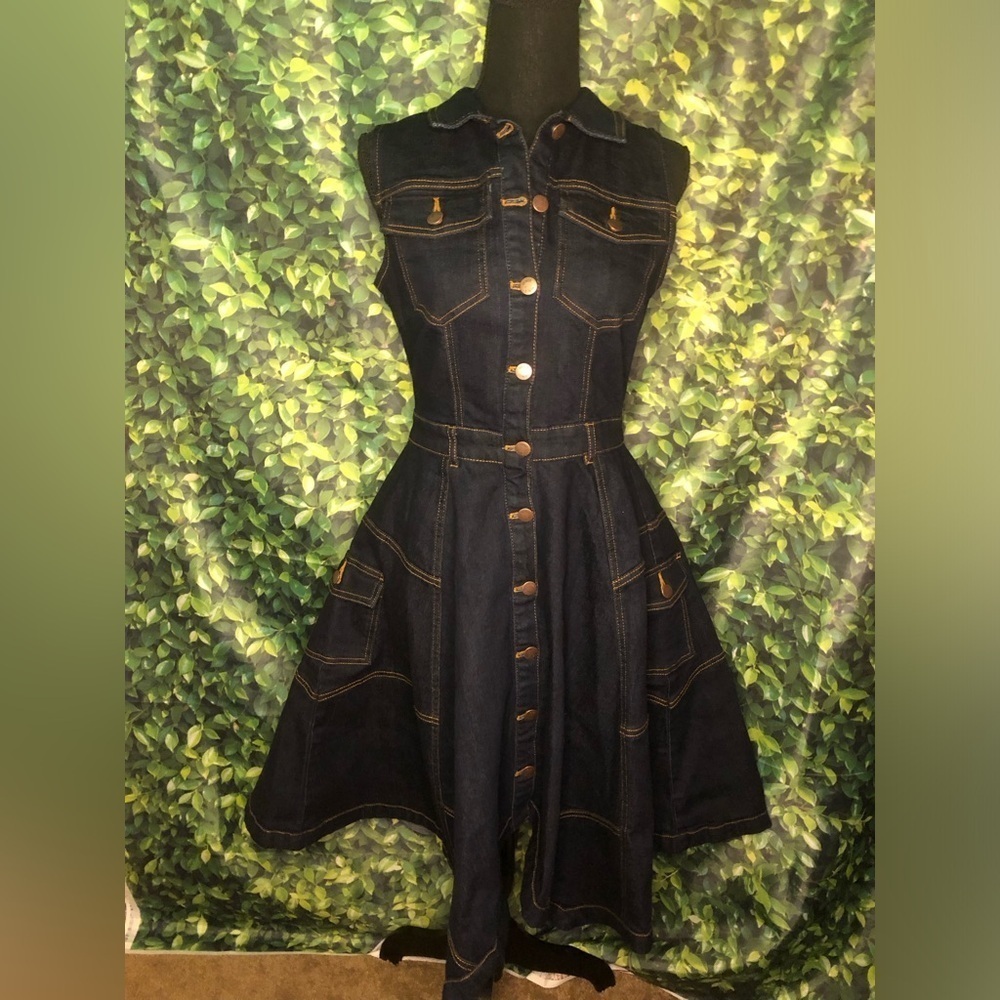 Denim Sleeveless Dress - Picture 16 of 16